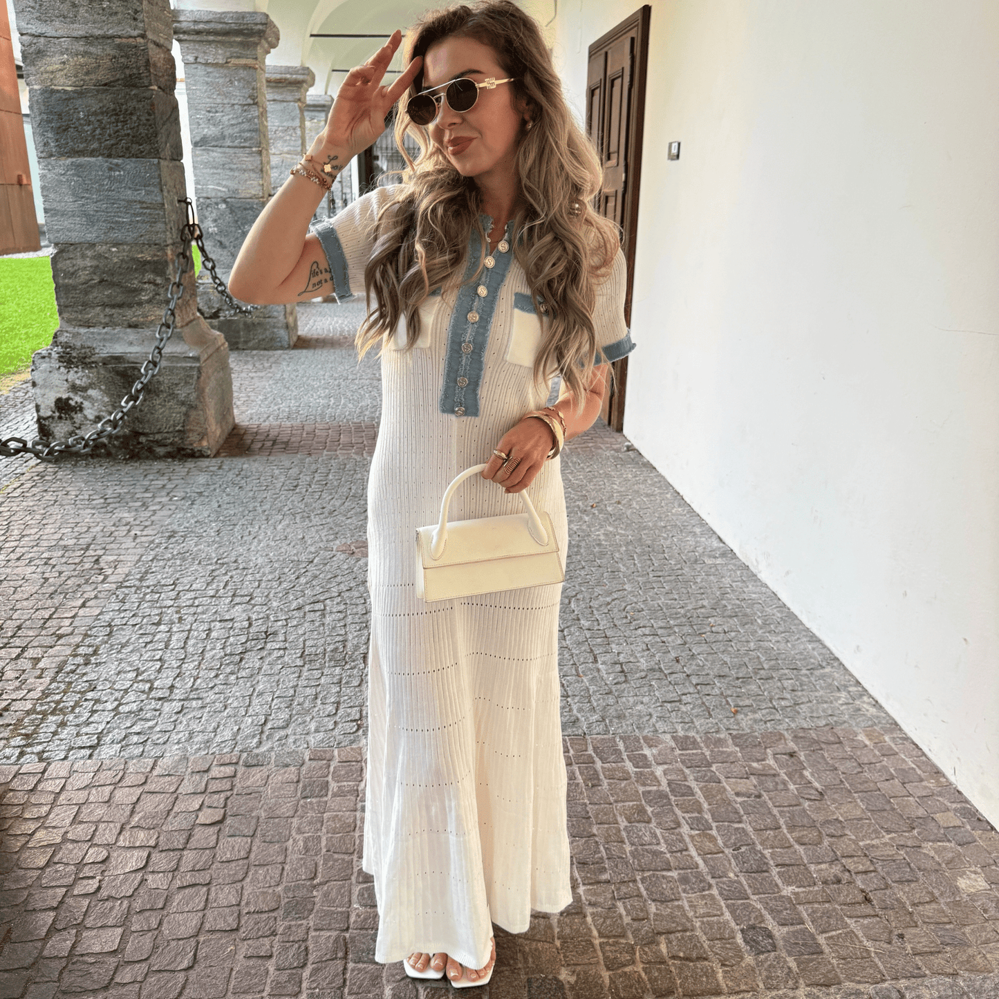 “Denim Elegance“ Knitdress - Abendkleid - The Femme Club