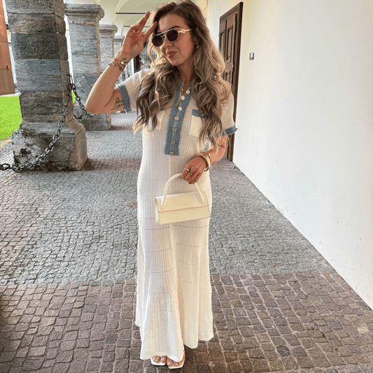 “Denim Elegance“ Knitdress - Abendkleid - The Femme Club