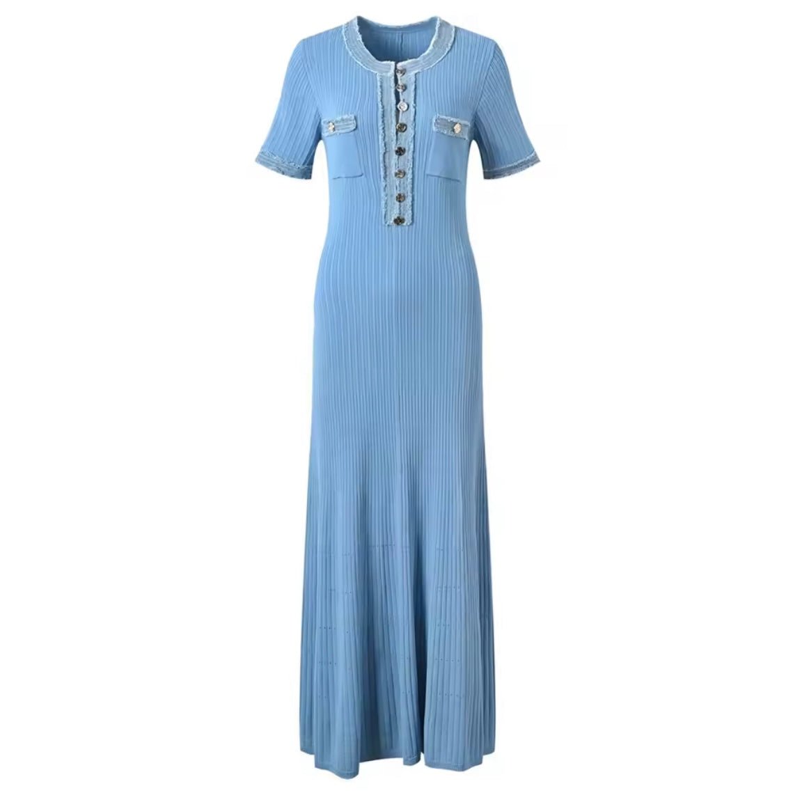 Denim Elegance Knitdress - The Femme Club
