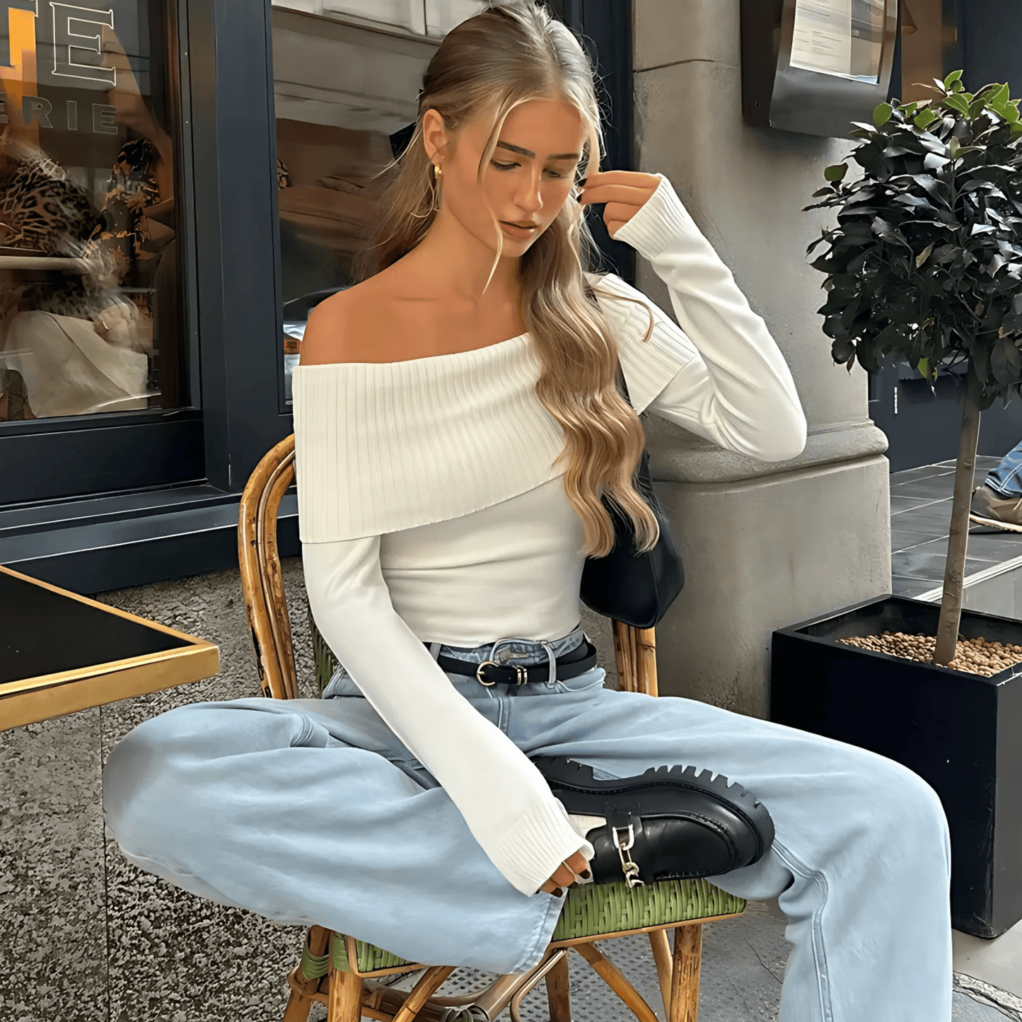 "Femme Couture" Off - Shoulder - Off - Shoulder Top - The Femme Club