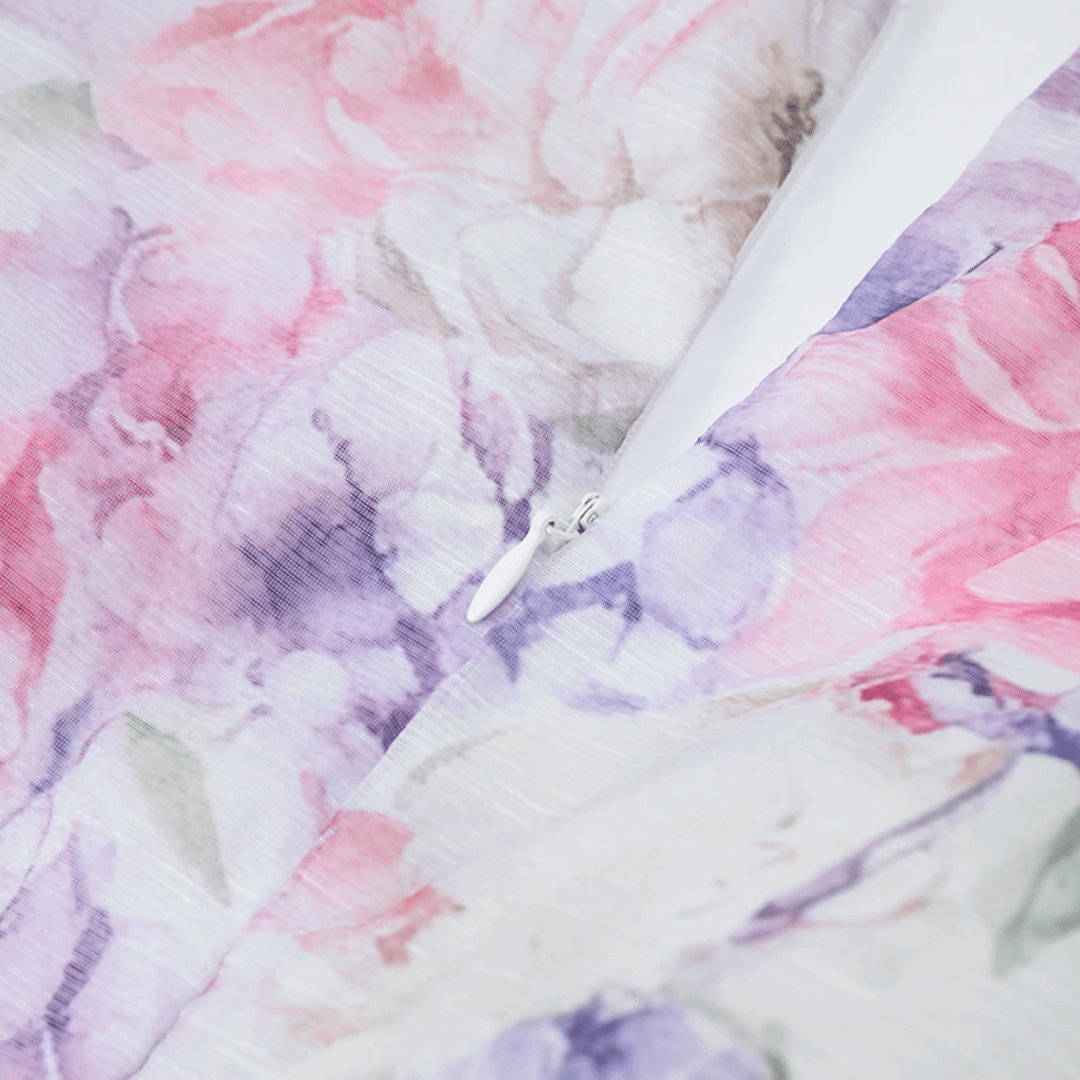 "Floral Ruffle" Deep - V Minikleid - Minikleid - The Femme Club