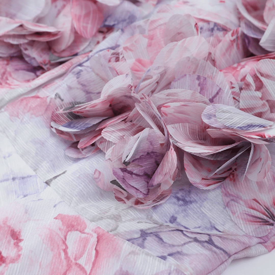 "Floral Ruffle" Deep - V Minikleid - Minikleid - The Femme Club