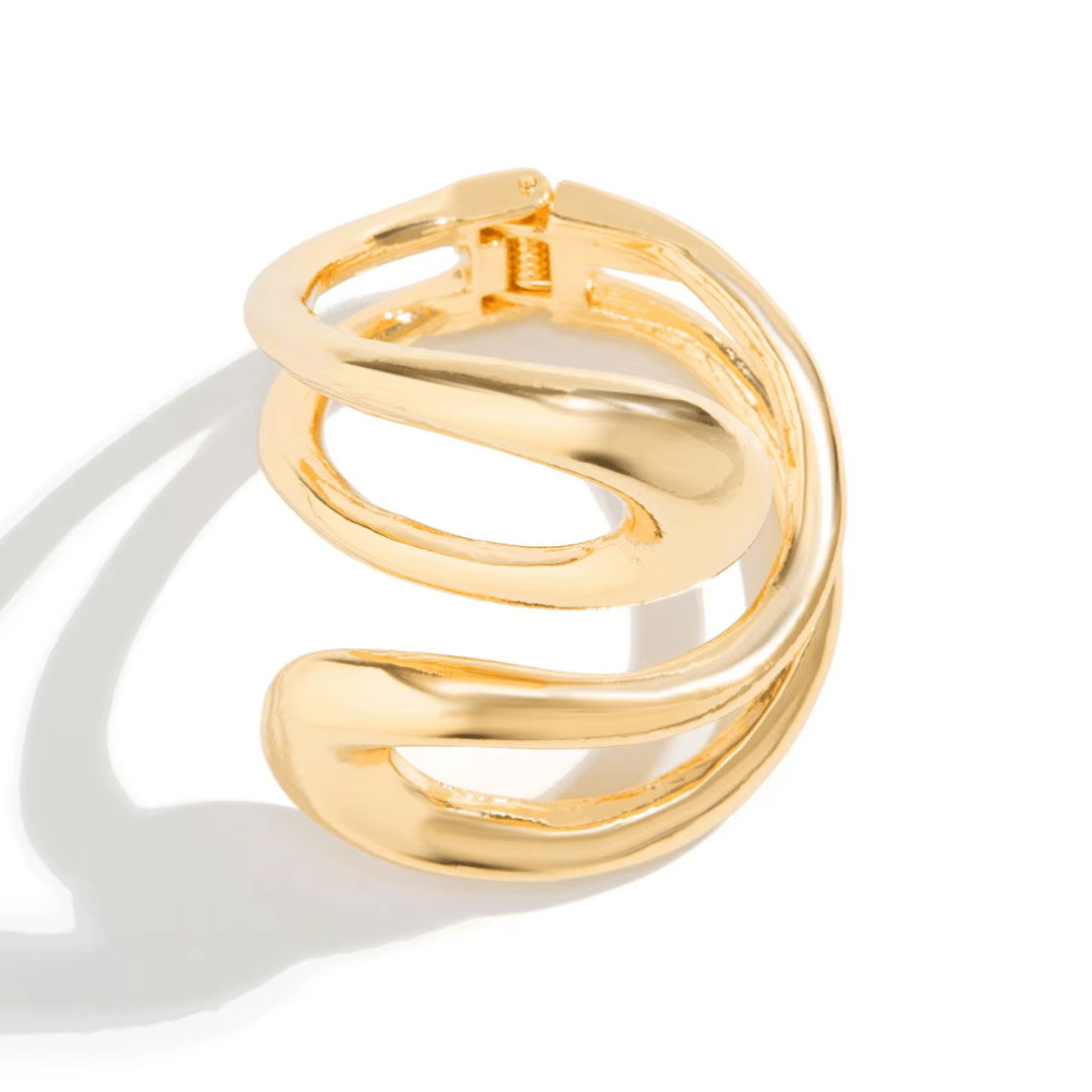 Golden Curve Bracelet „Valentina“ - Luxus - Statement - Armband - The Femme Club