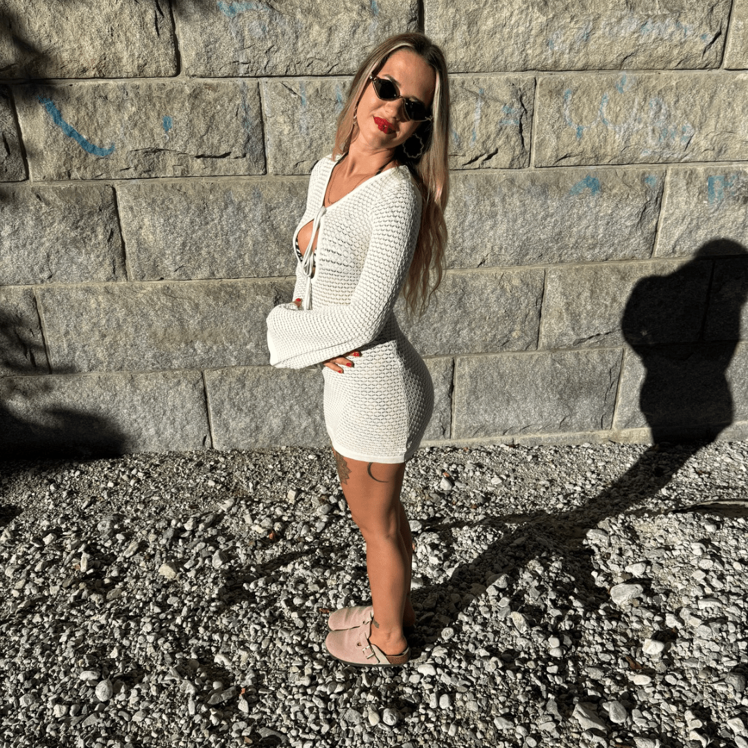 Häkelkleid "Norelia" - Gehäkeltes Minikleid - The Femme Club
