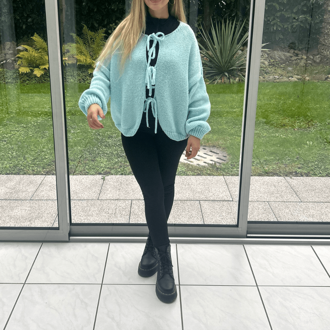"Léna Paris" Bow Cardigan - Strickjacke - The Femme Club