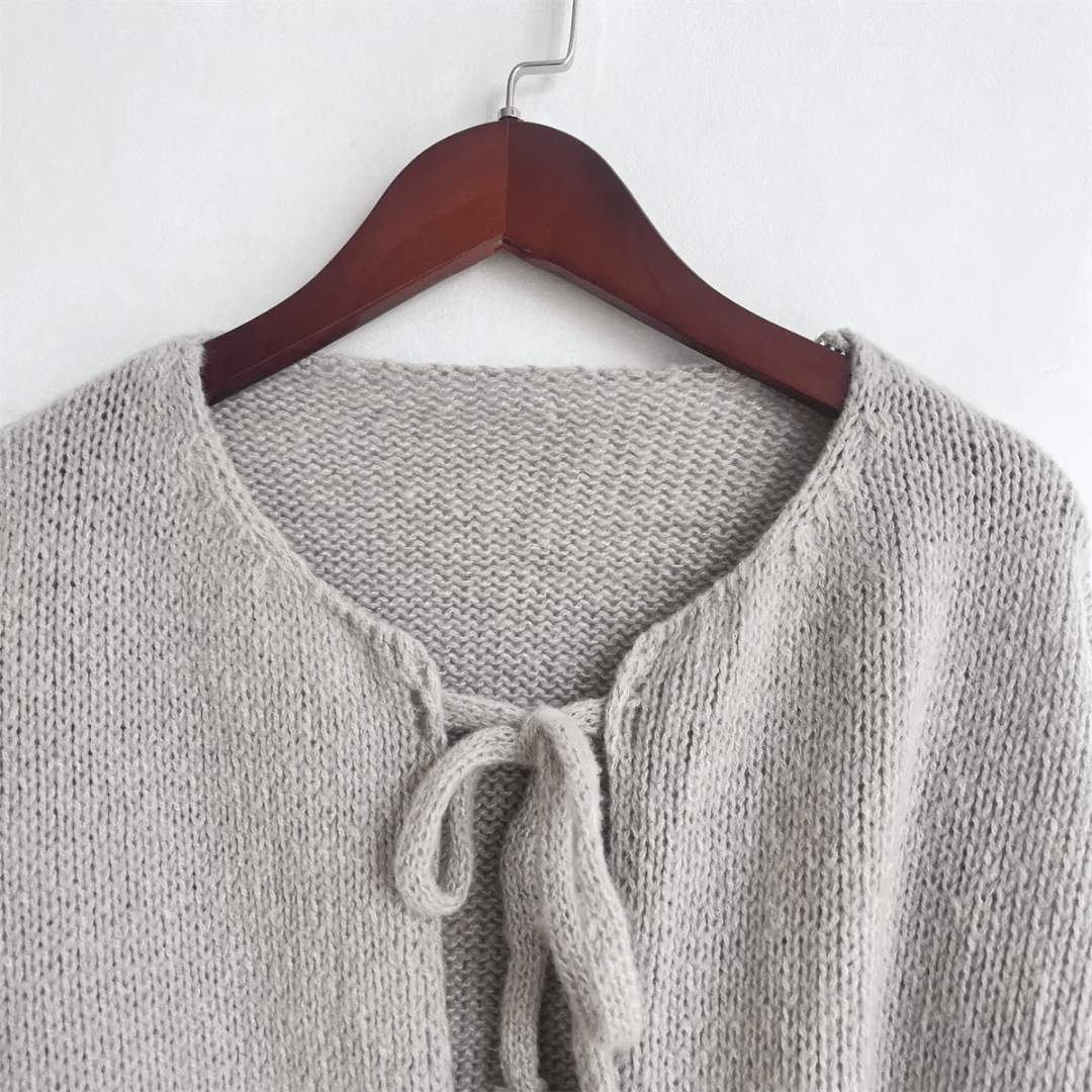 "Léna Paris" Bow Cardigan - Strickjacke - The Femme Club