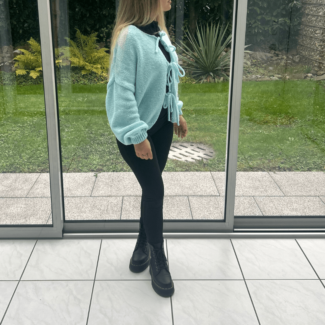 "Léna Paris" Bow Cardigan - Strickjacke - The Femme Club
