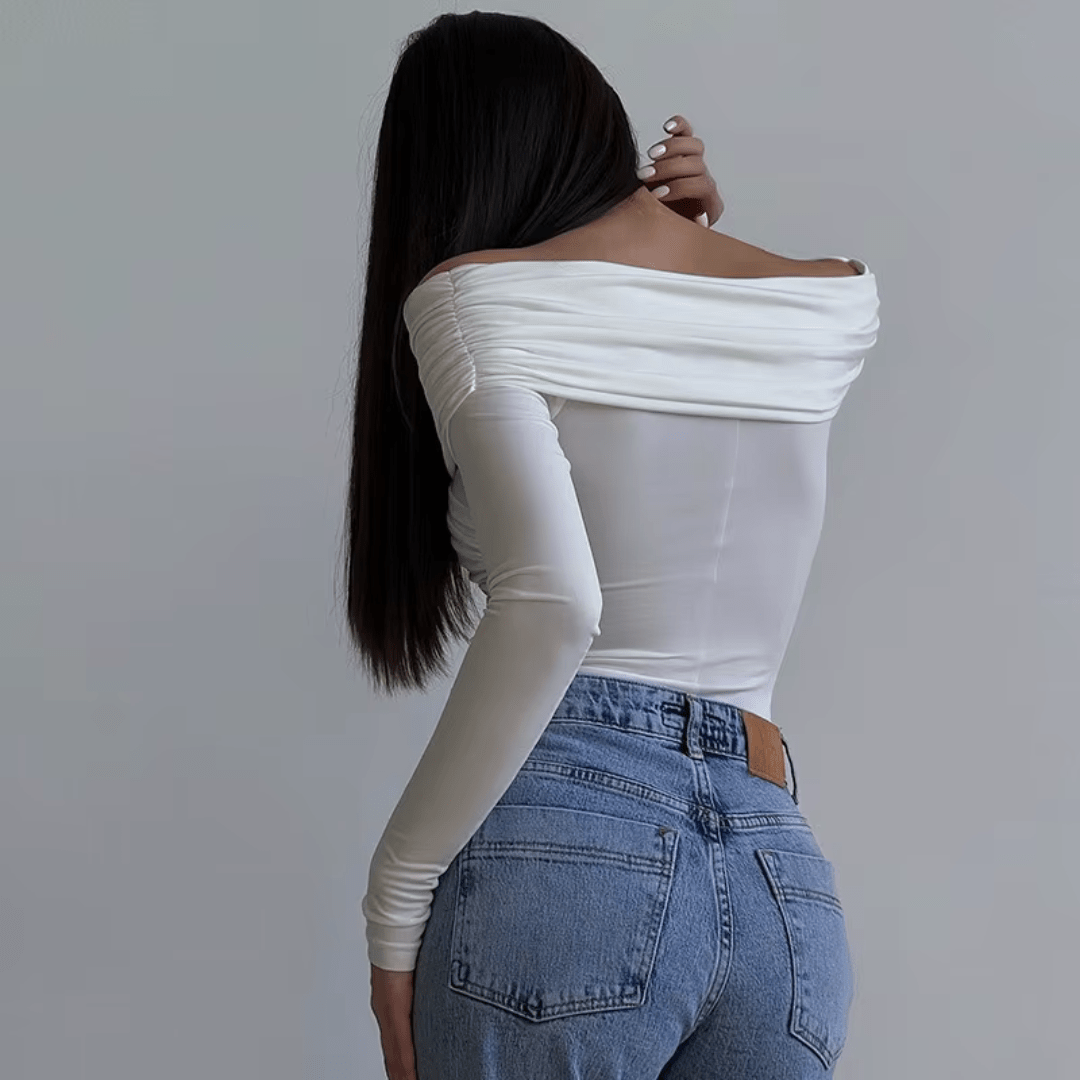 Longsleeve "Wrap Elegance" - Off - Shoulder Top - The Femme Club