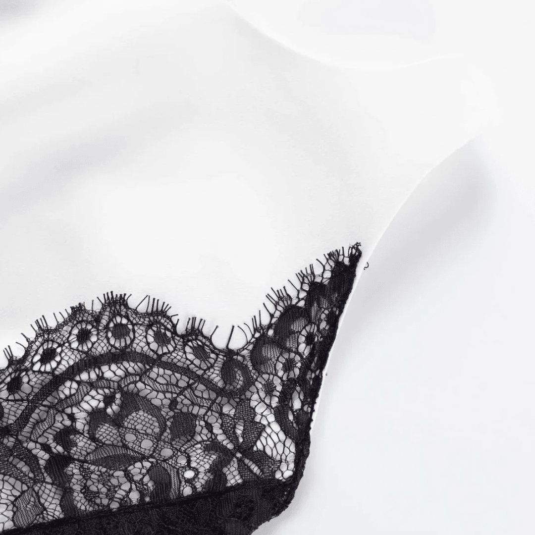 "Maison Noire" – Kontrast-Maxikleid - Maxikleid - The Femme Club