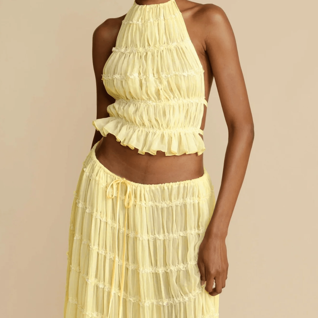 "Ruffled Empress" Set - Zweiteiliges Set (Top & Maxirock) - The Femme Club