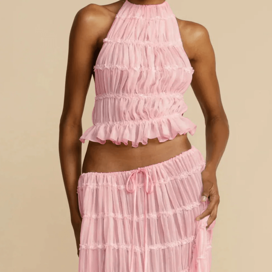 "Ruffled Empress" Set - Zweiteiliges Set (Top & Maxirock) - The Femme Club