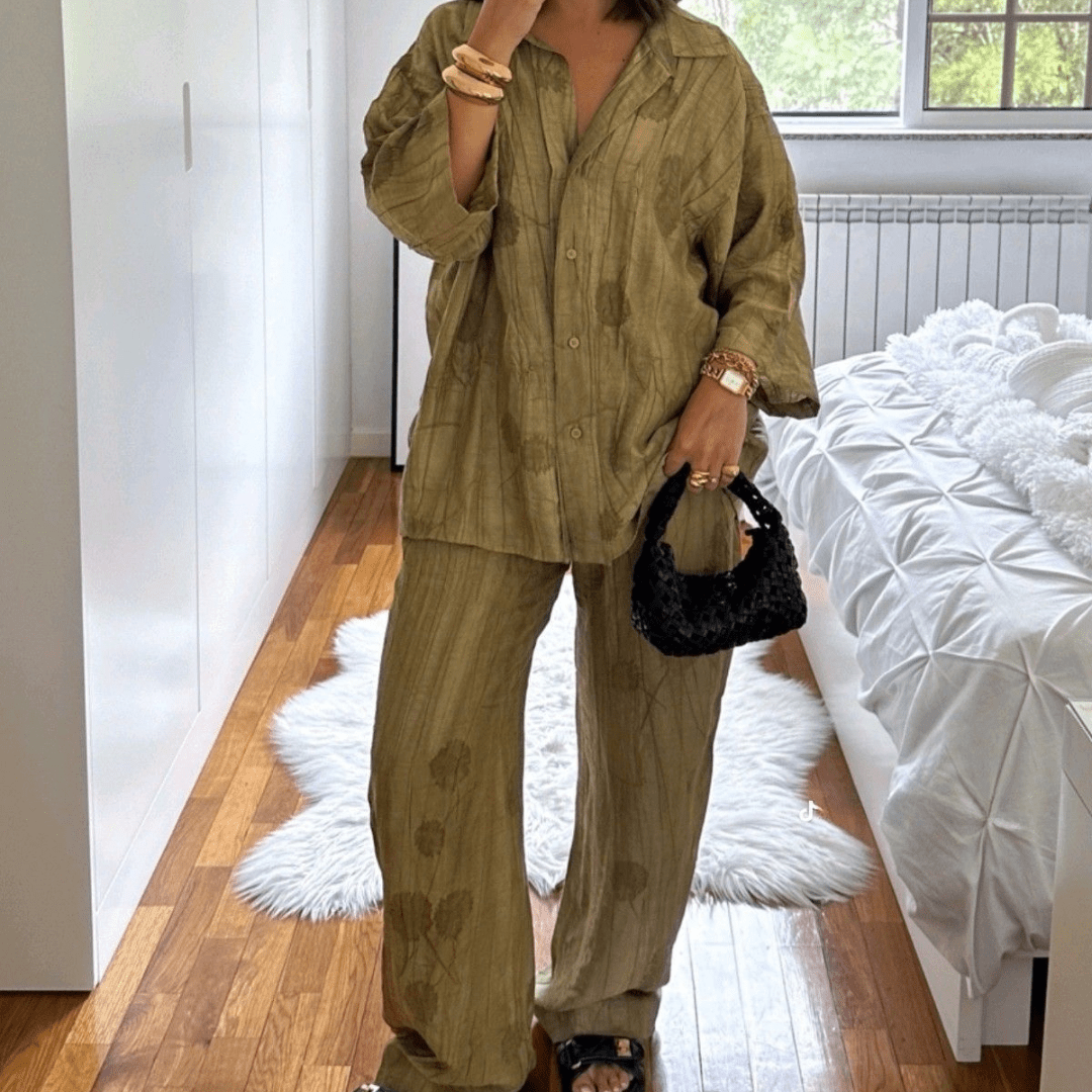 "Wild Fleur" Co - Ord - Set aus Hemd und Hose - The Femme Club