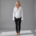 Taillierte Wickelbluse mit Reverskragen