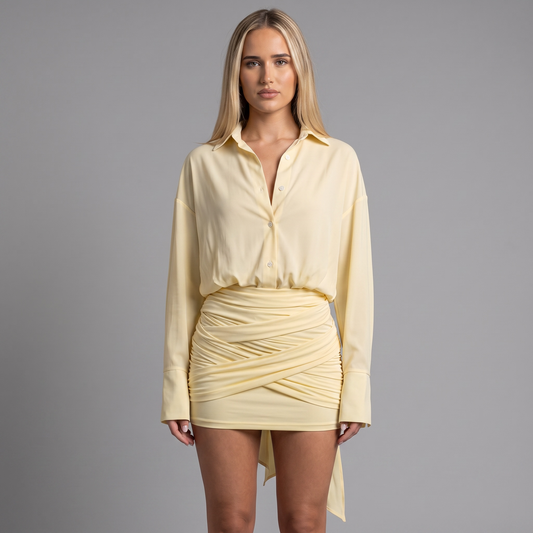 "Femme Touch" Draped Dress