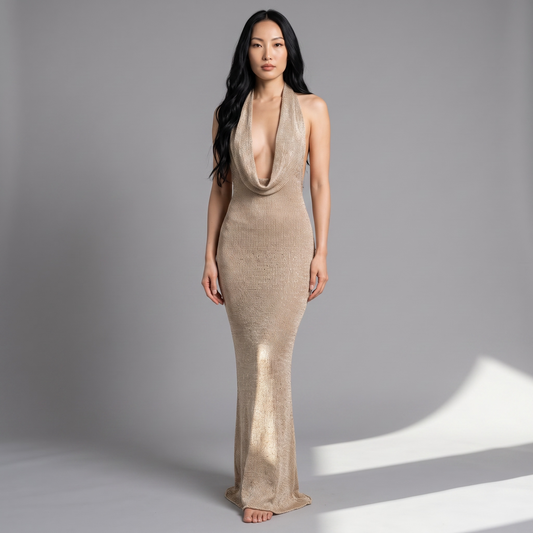 "Golden Mirage" Maxi Dress