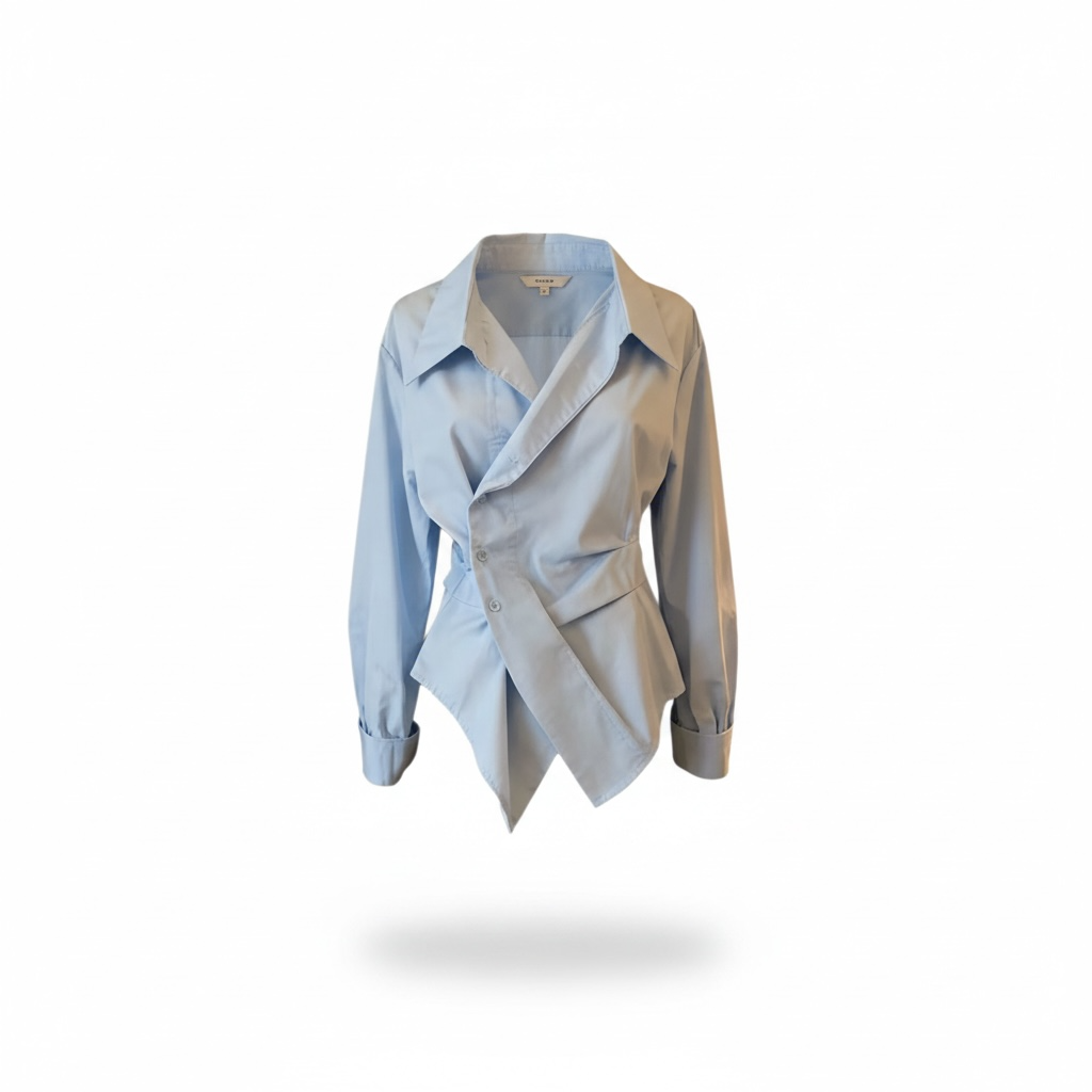 Taillierte Wickelbluse mit Reverskragen