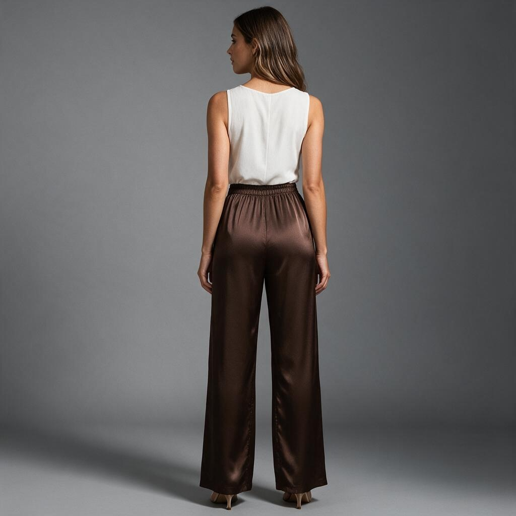„Glamour“ Elegante Wide-Leg Hose mit Glanzoptik