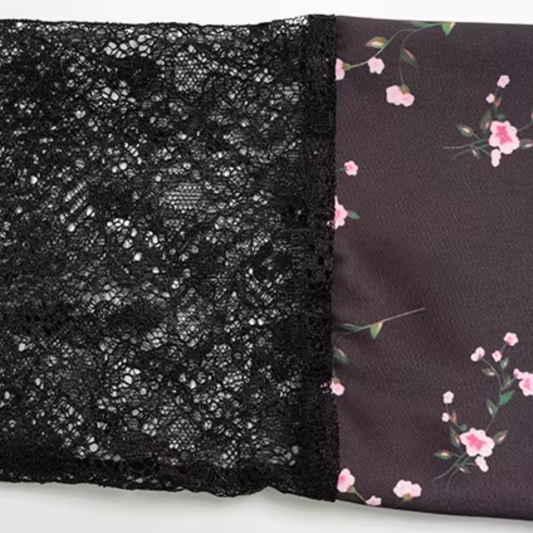 "Noir Bloom" Spitzen-Set