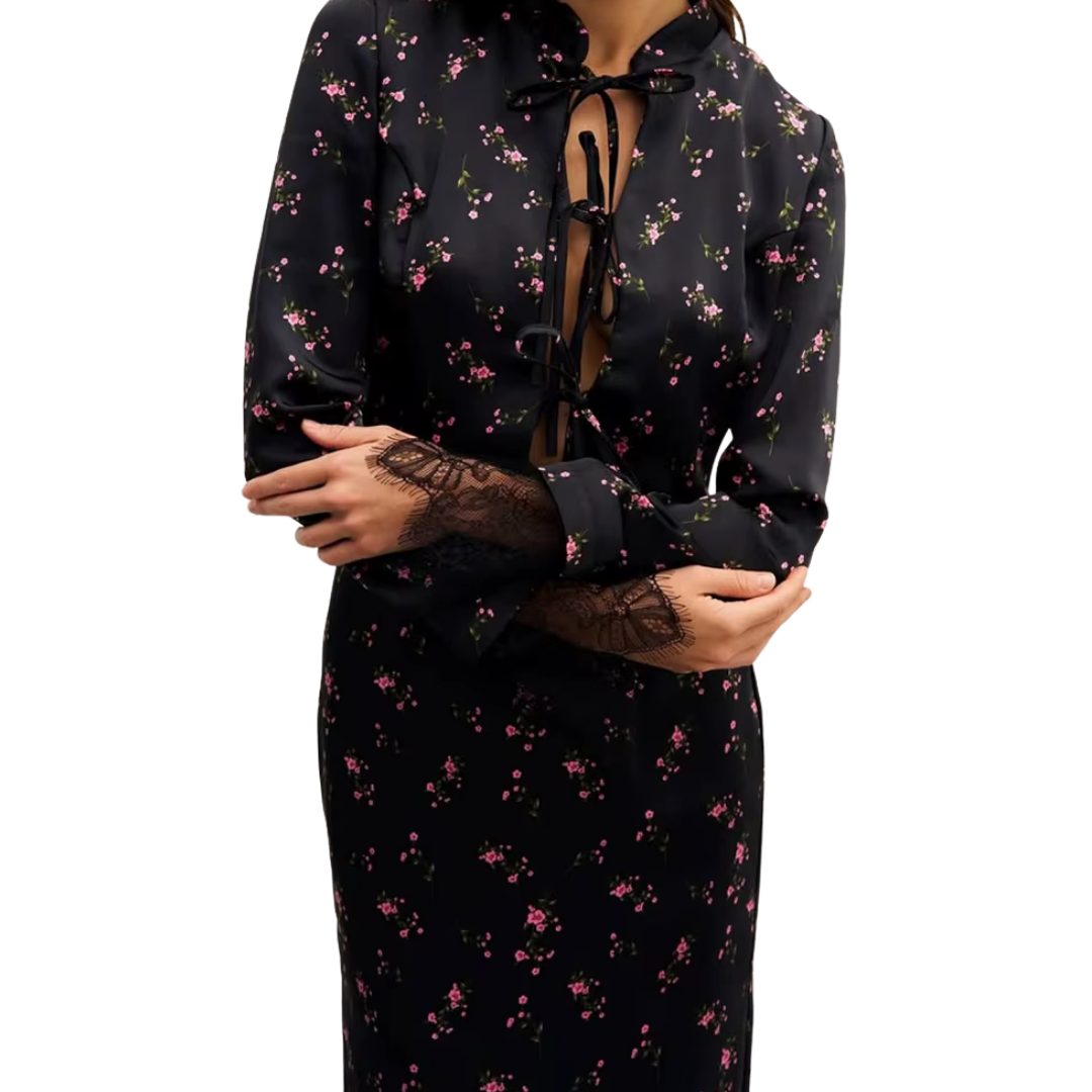 "Noir Bloom" Spitzen-Set