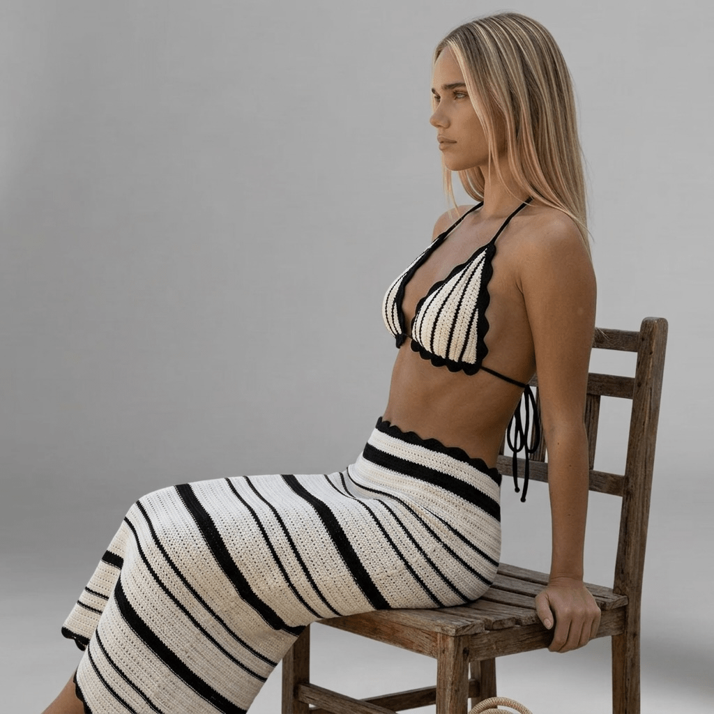 "Astalyn" Knitwear Set - Zweiteiler Set (Top & Rock) - The Femme Club