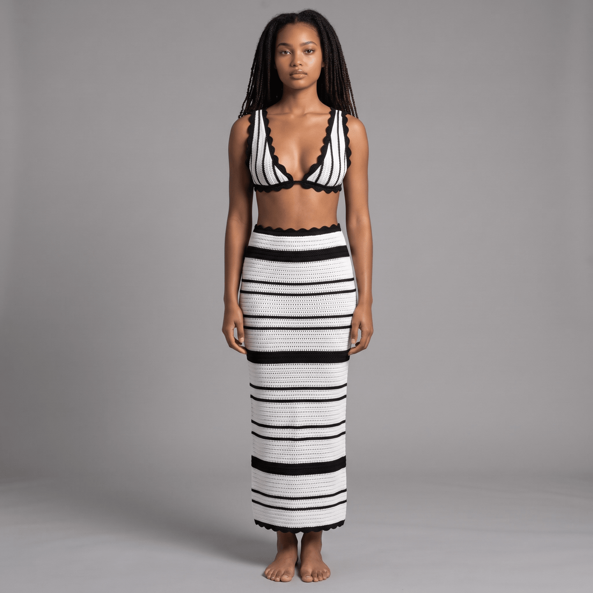 "Astalyn" Knitwear Set - Zweiteiler Set (Top & Rock) - The Femme Club