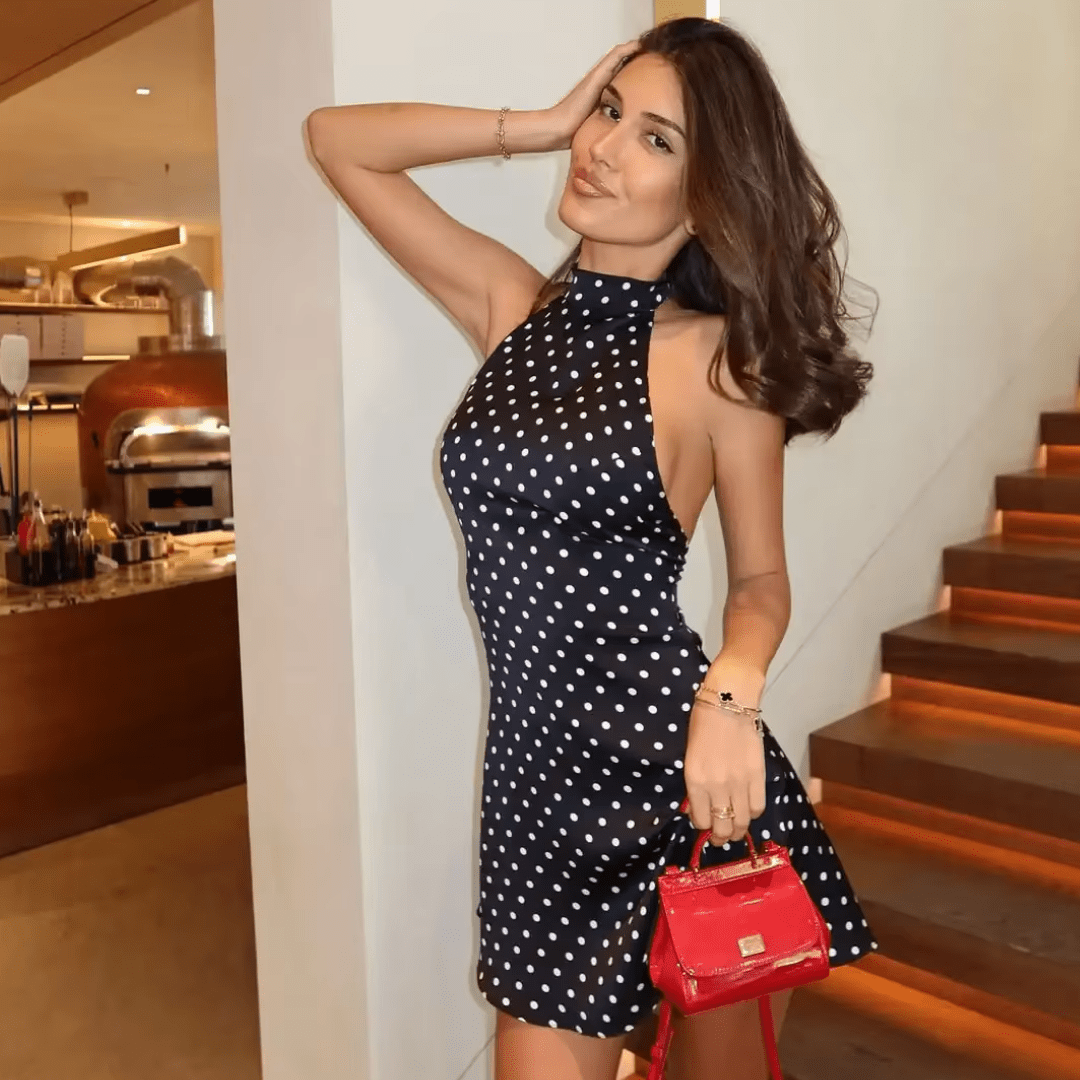 "Belle Noir" Polka Kleid - Neckholder Minikleid - The Femme Club