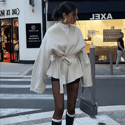 Belted Wrap Jacket "Elenor" - Wickeljacke - The Femme Club