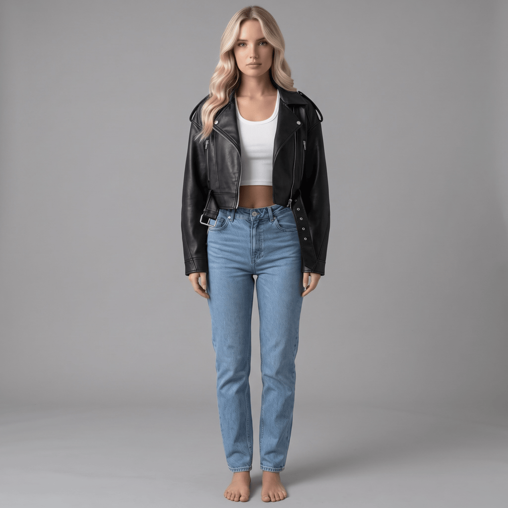 Bikerjacke "Aurévia" - Cropped Bikerjacke - The Femme Club