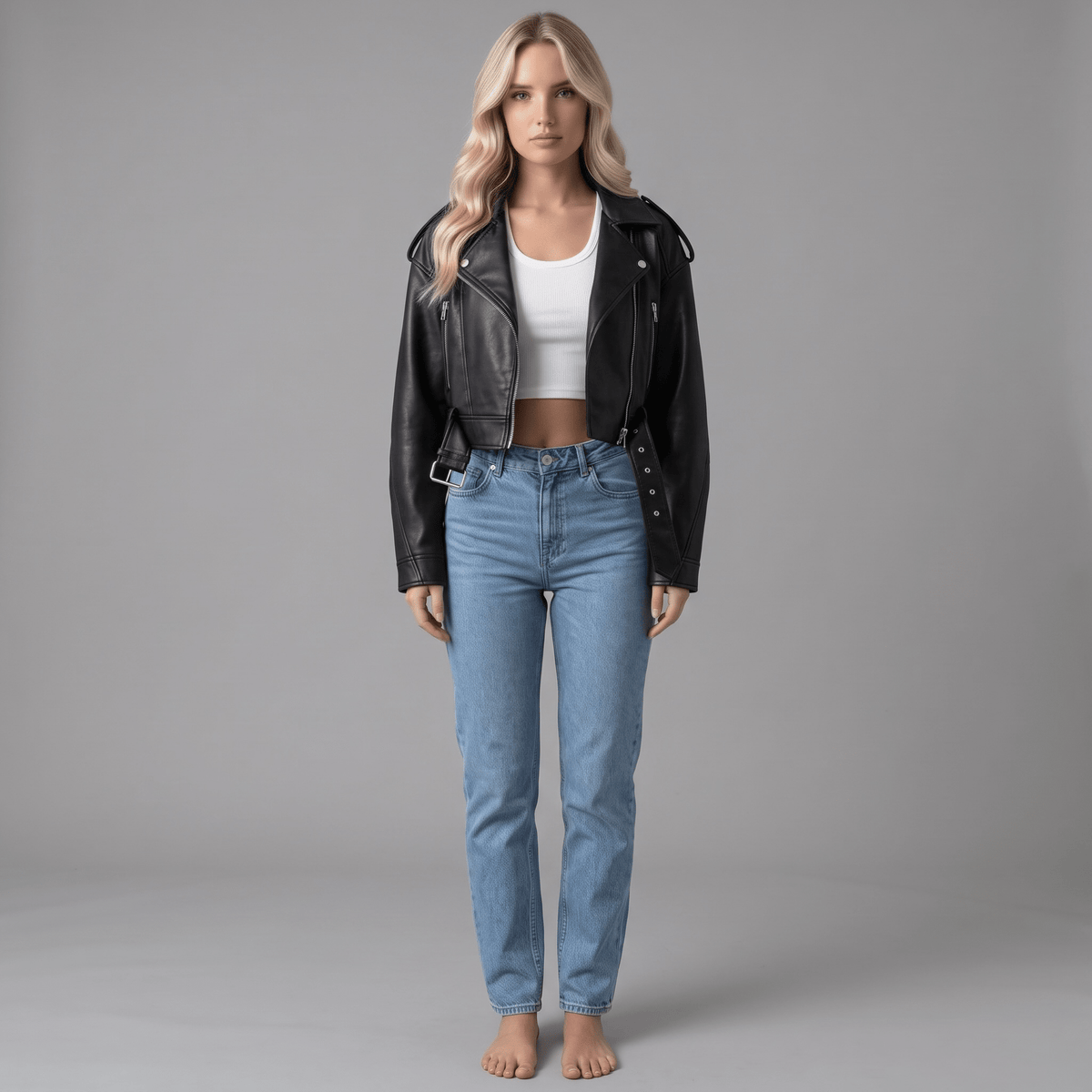 Bikerjacke "Aurévia" - Cropped Bikerjacke - The Femme Club