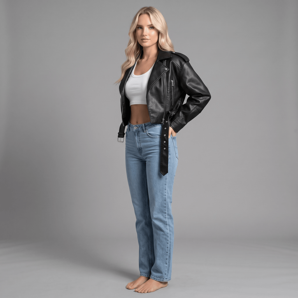 Bikerjacke "Aurévia" - Cropped Bikerjacke - The Femme Club