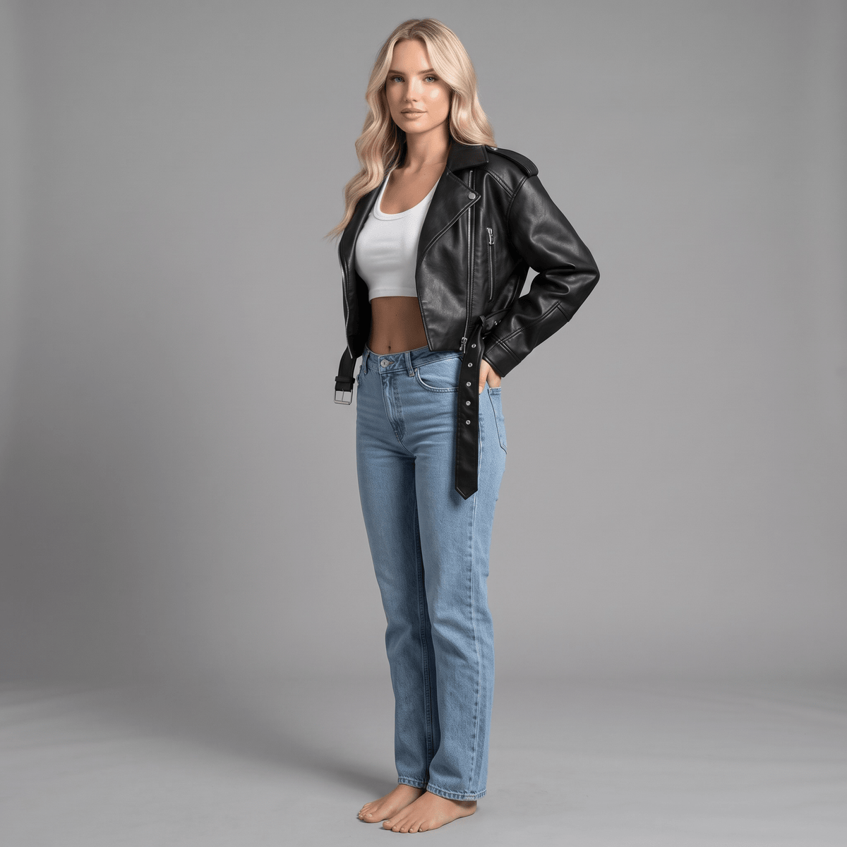 Bikerjacke "Aurévia" - Cropped Bikerjacke - The Femme Club