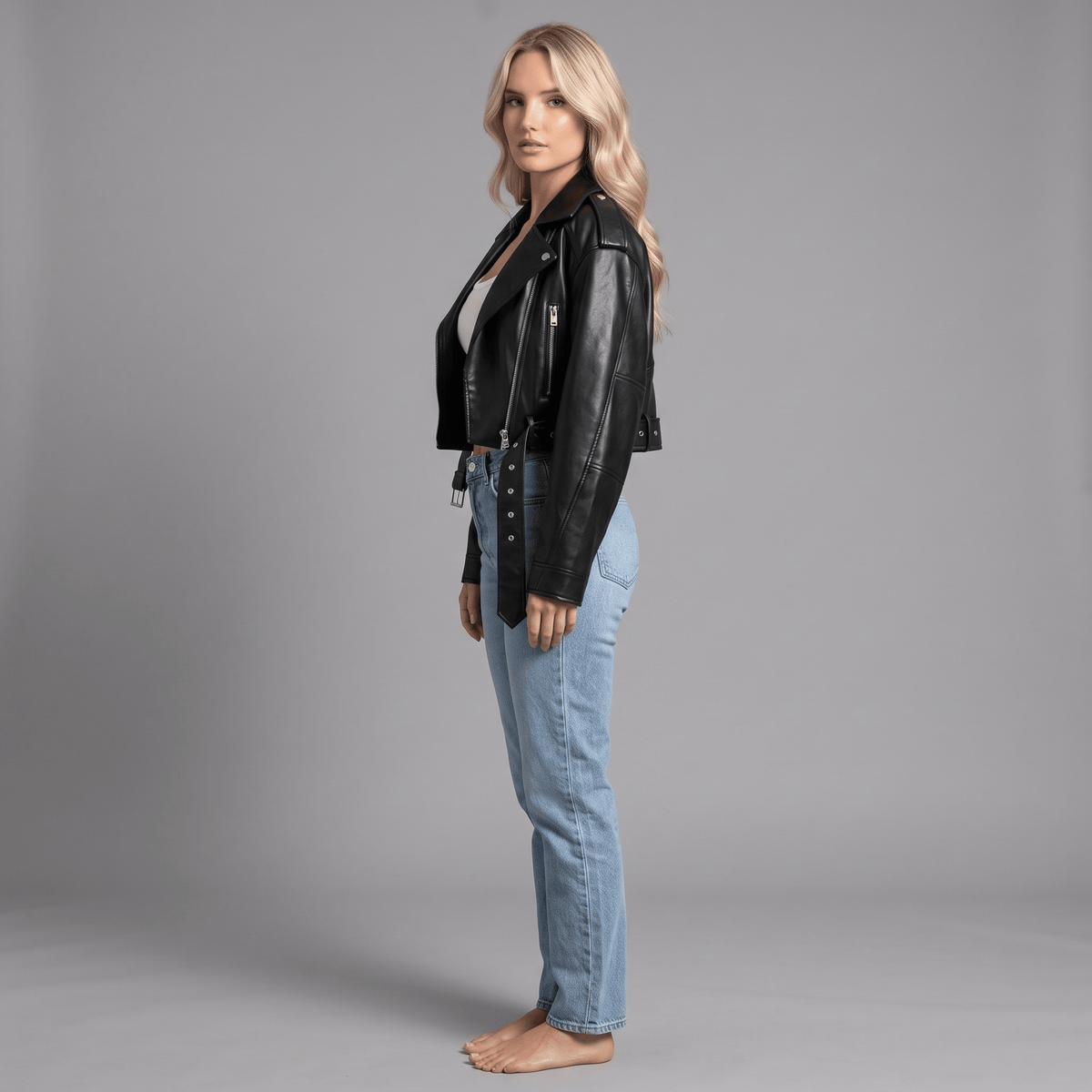 Bikerjacke "Aurévia" - Cropped Bikerjacke - The Femme Club