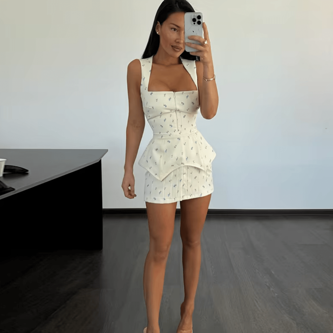"Bloom Grace" Korsettkleid - Corsagen Minikleid - The Femme Club