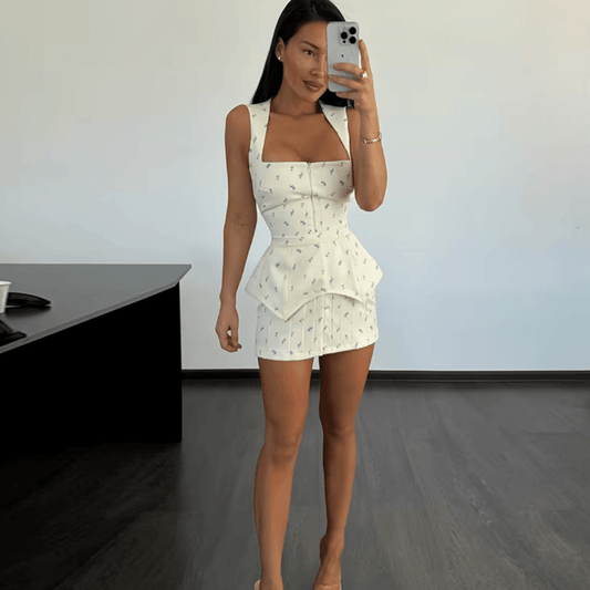 "Bloom Grace" Korsettkleid - Corsagen Minikleid - The Femme Club