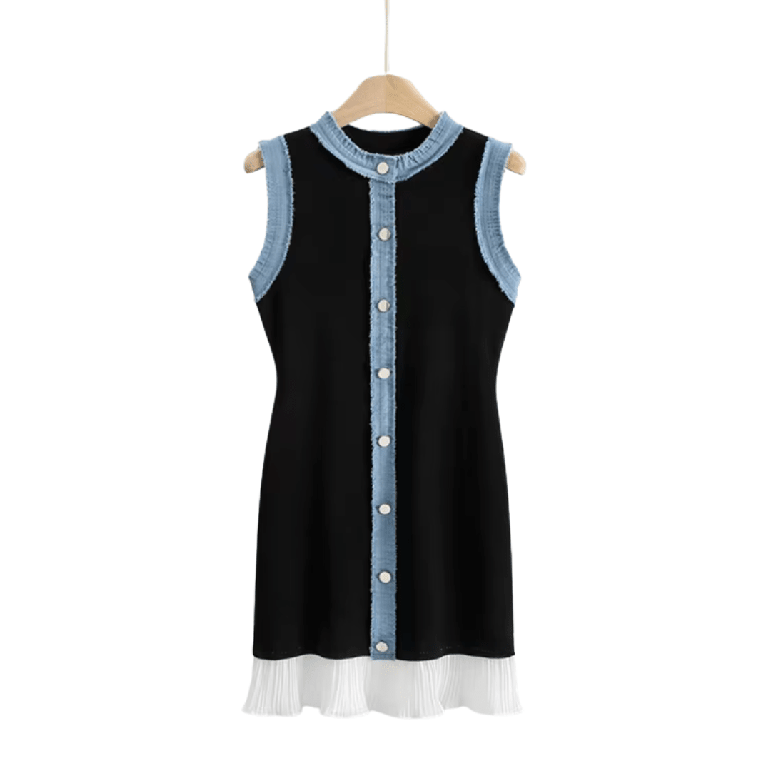 "Blue Luxe" Dress - Luxury Knit Mini Dress - The Femme Club