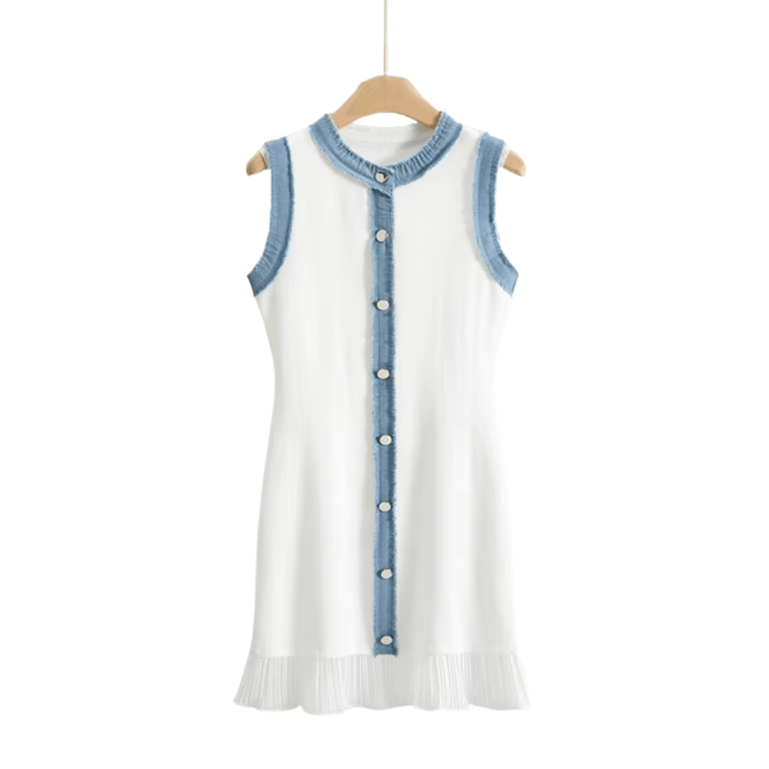 "Blue Luxe" Dress - Luxury Knit Mini Dress - The Femme Club