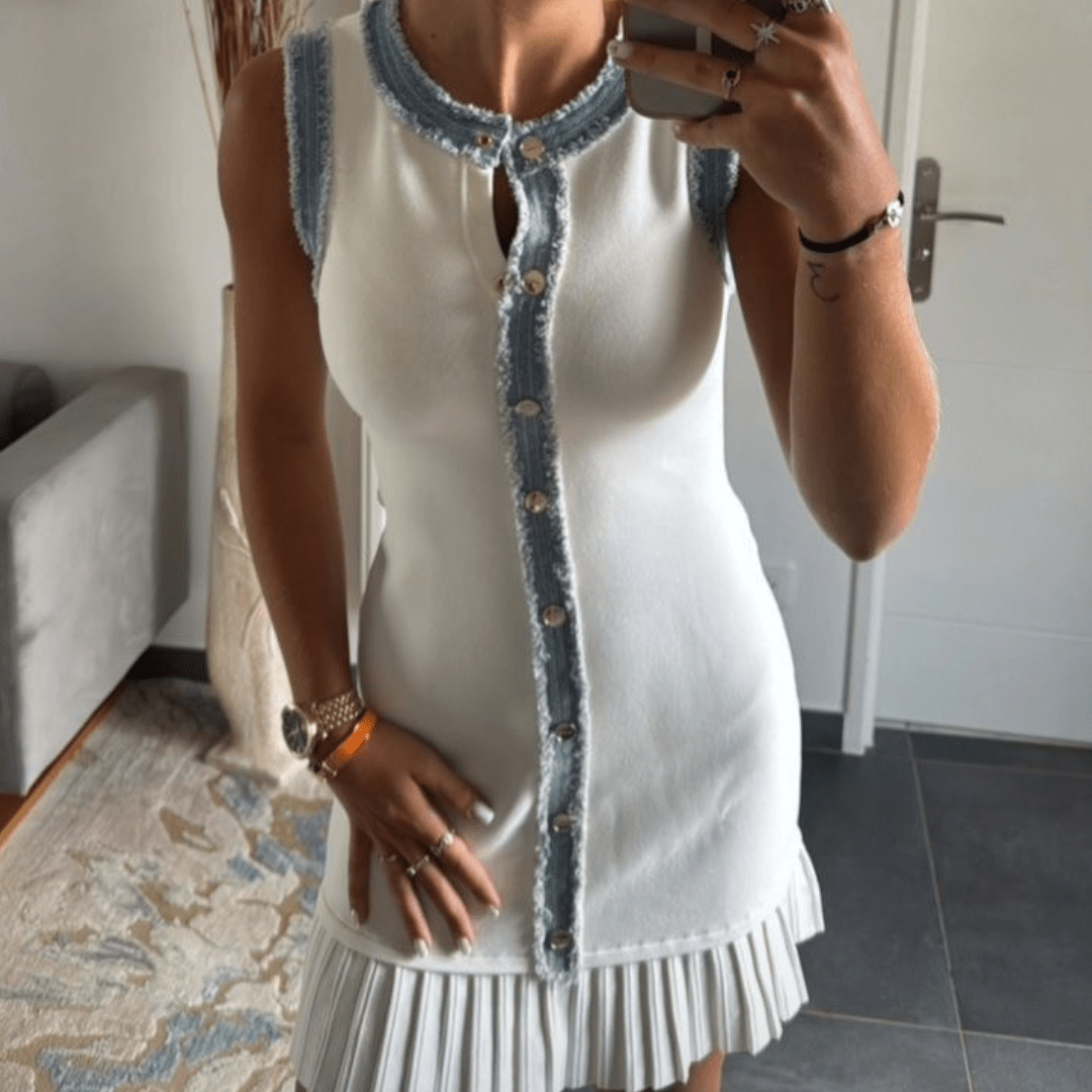 "Blue Luxe" Dress - Luxury Knit Mini Dress - The Femme Club