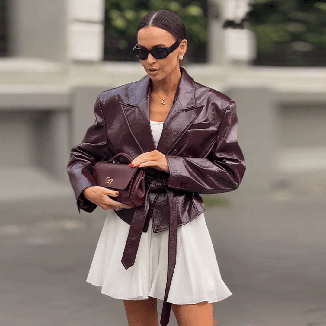 Bordeaux Power Blazer - Taillenjacke - The Femme Club