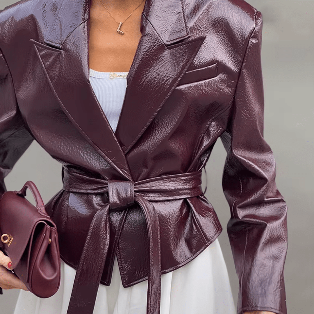 Bordeaux Power Blazer - Taillenjacke - The Femme Club