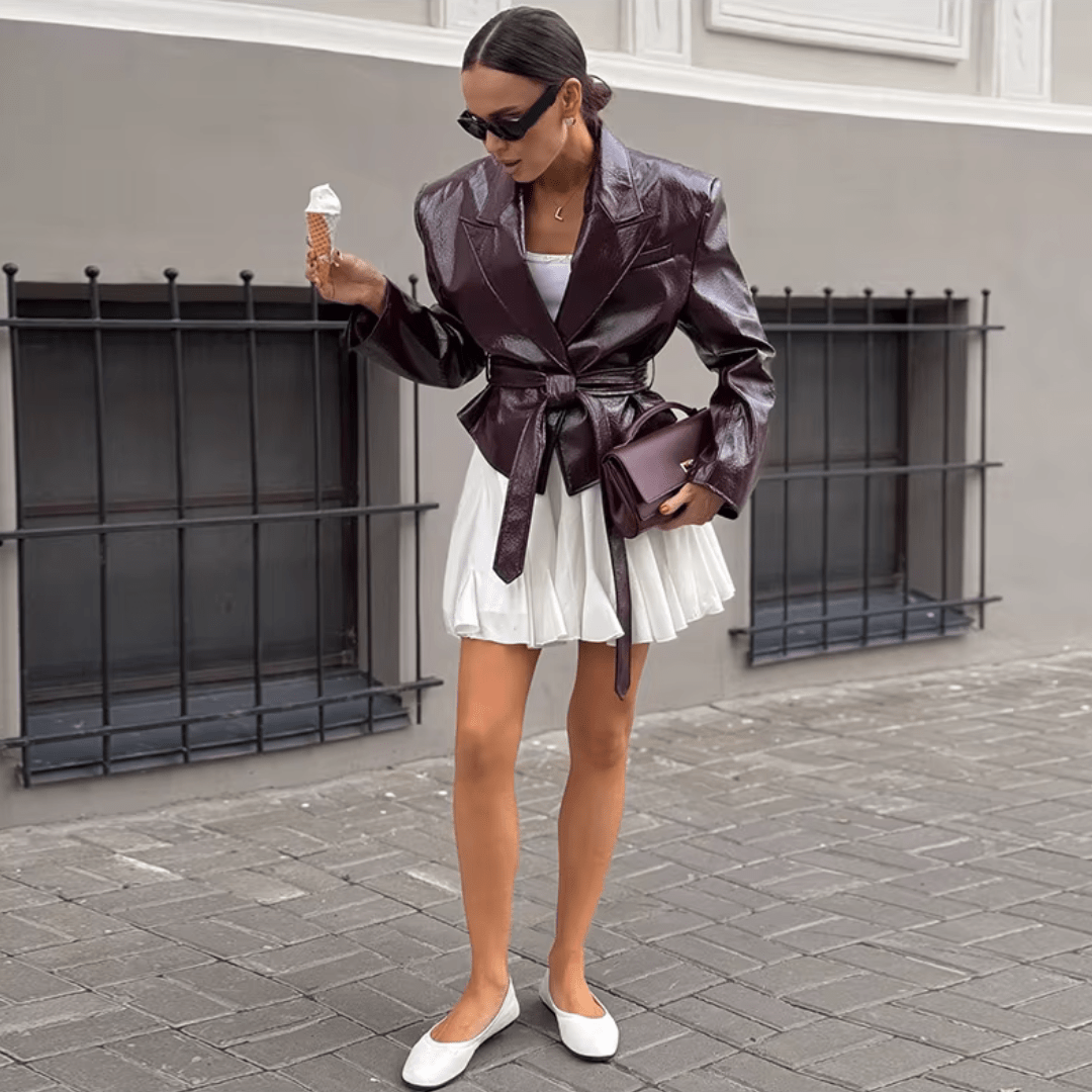 Bordeaux Power Blazer - Taillenjacke - The Femme Club