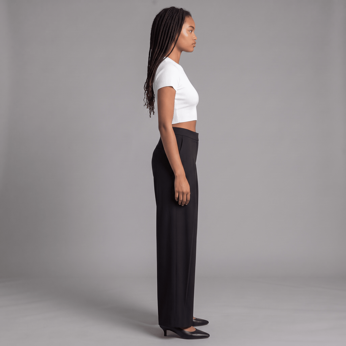 „Casual Power“ Nadelstreifenhose mit Wickel-Detail - Lange Hose - The Femme Club