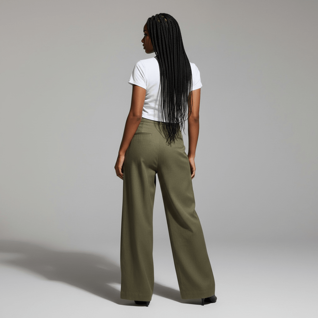 „Casual Power“ Nadelstreifenhose mit Wickel-Detail - Lange Hose - The Femme Club