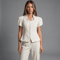 „Classic Charm“ Elegante Kurz-Weste mit Puffärmeln - Kurz-Weste - The Femme Club