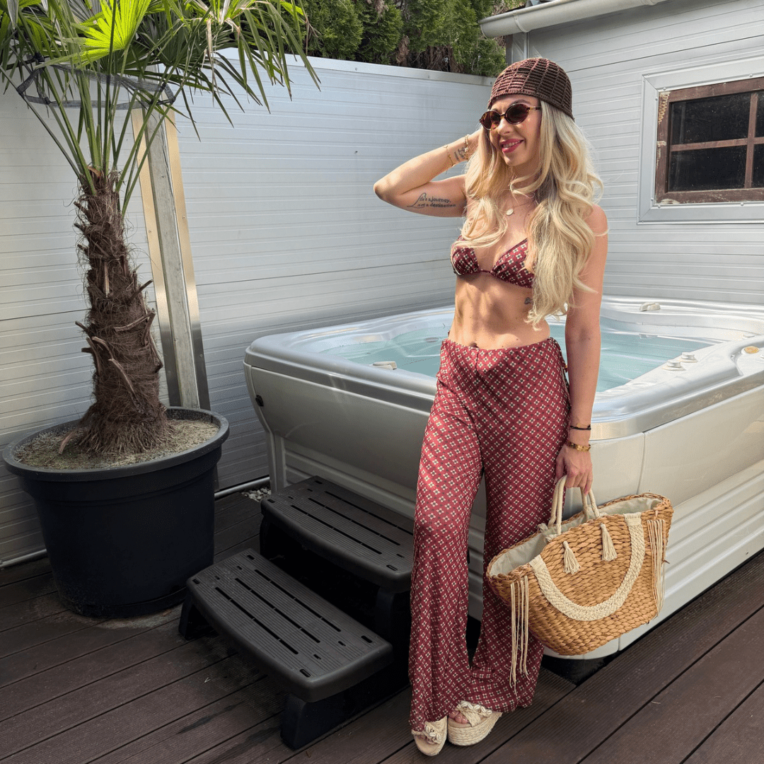 "Coast Luxe" Beachwear Set - 3-teiliges Bikini & Palazzo Set - The Femme Club