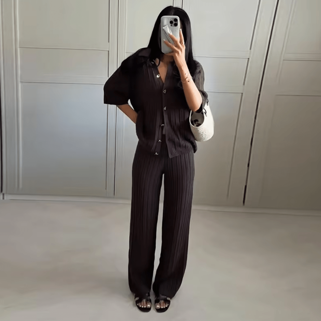 "Cocoa Serenity" Two - Piece - Strick - Zweiteiler - The Femme Club