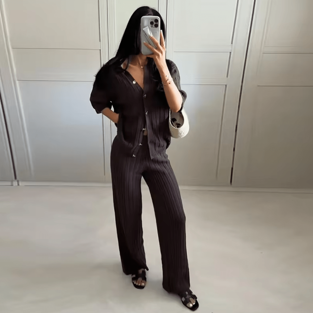 "Cocoa Serenity" Two - Piece - Strick - Zweiteiler - The Femme Club