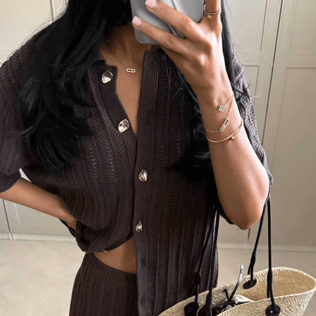 "Cocoa Serenity" Two - Piece - Strick - Zweiteiler - The Femme Club