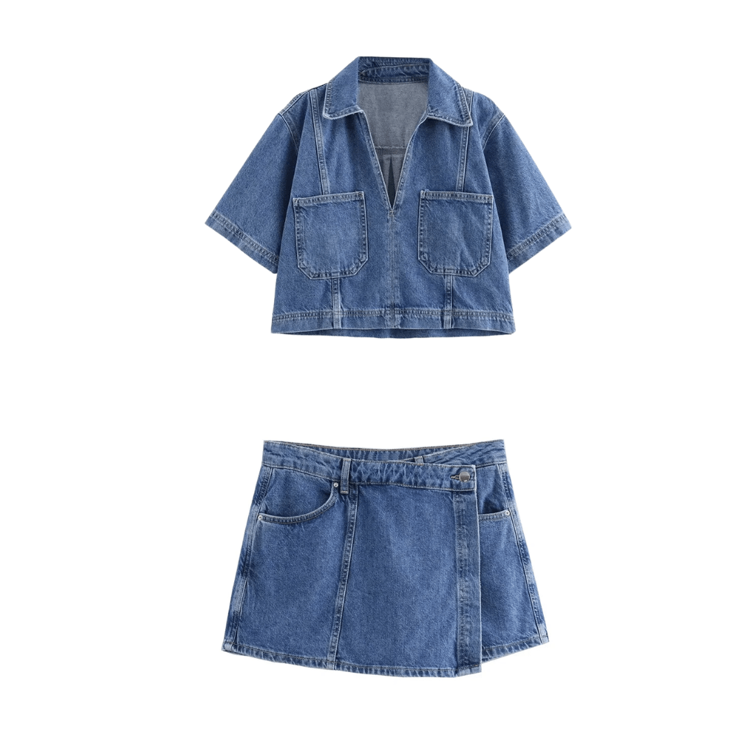 Denim Luxe Duo "Meliora" - Zweiteiler - Set Damen - The Femme Club