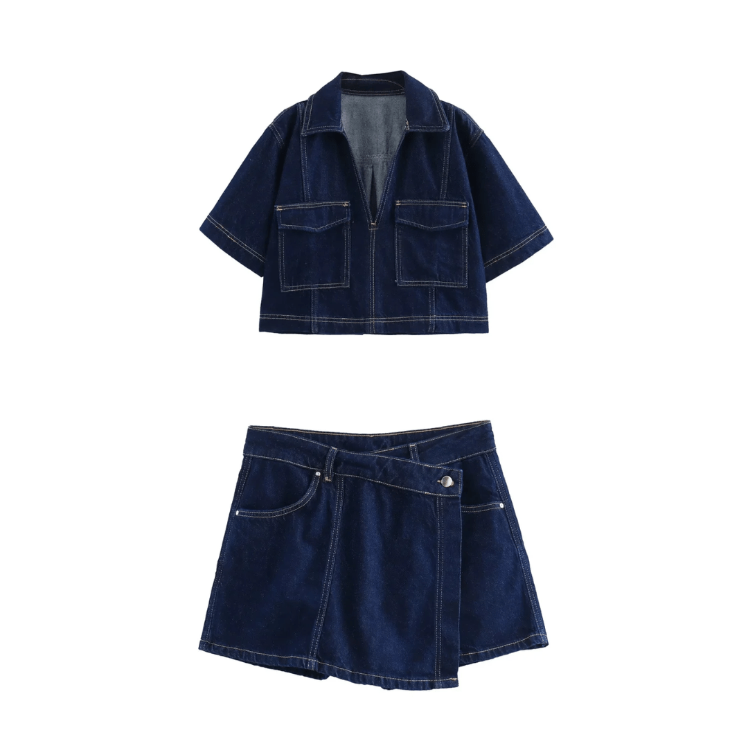 Denim Luxe Duo "Meliora" - Zweiteiler - Set Damen - The Femme Club