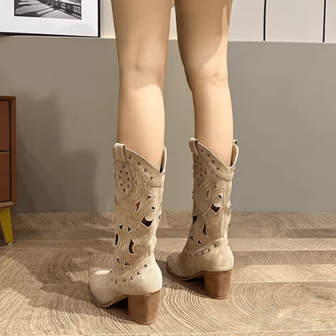"Desert Elegance" Cut - Out Boots - Western Boots - The Femme Club